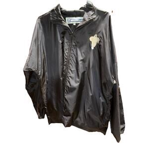 Michelin Man Tires Mens Black Rain Jacket Windbreaker Coat Size XL Mesh Lined